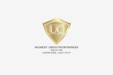 Balco is gecertifieerd - UC Gold. Het UC GOLD zegel geeft aan dat BALCO AB een gezonde financiële positie heeft en dat het een veilige partner is om zaken mee te doen. De kredietbeoordeling is gebaseerd op UC Risk Corporate, het meest betrouwbare kredietbeoordelingsmodel op de markt. Het zegel wordt uitgegeven door UC AB.